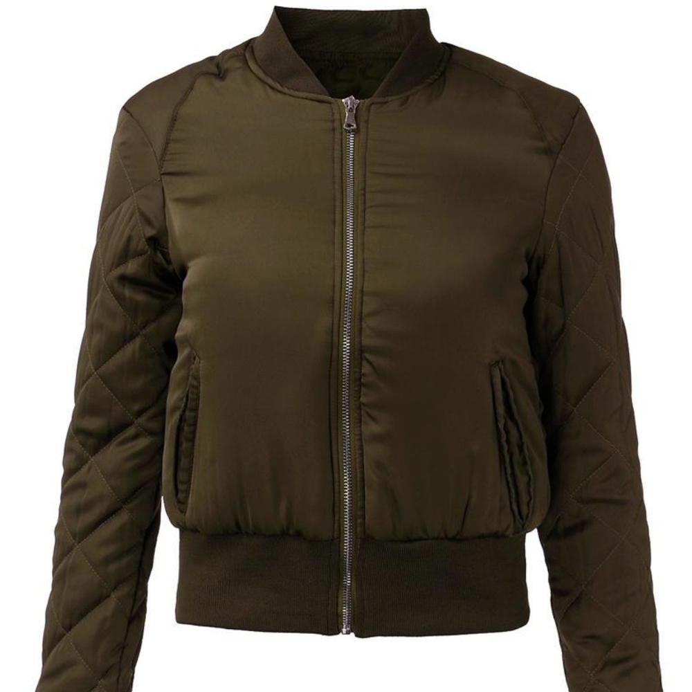 HOST PICK✨Kaki Bomber Padded Military Jacket